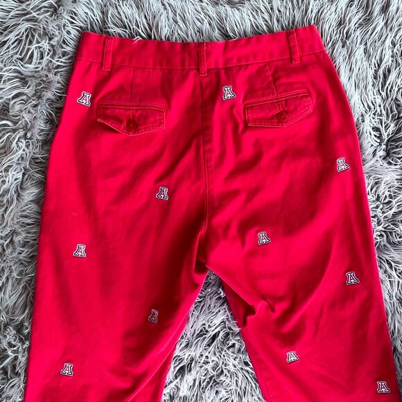 Logo HIgh Waist Capris Embroidered Twill Pants Arizona University Womens 12 Red - Picture 5 of 11